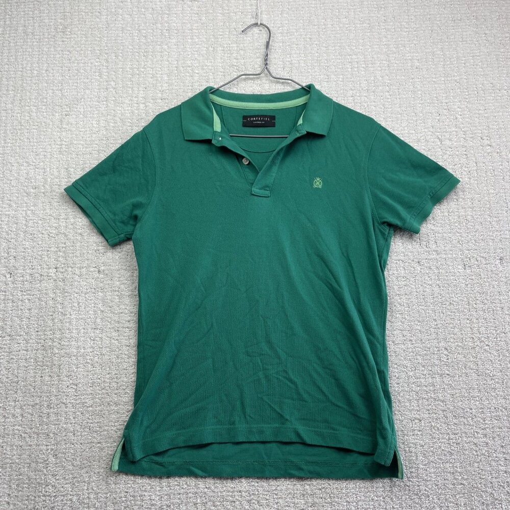 CORTEFIEL Polo Shirt Lucky Green Men Small 38 Short Sleeve Cotton Tailored Fit